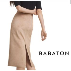 Babaton suede pencil skirt
